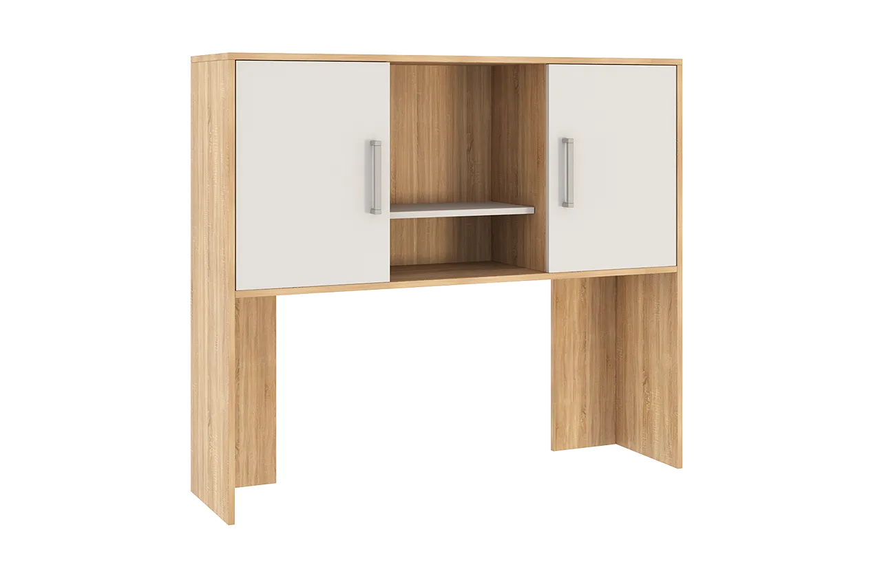 Надстройка стола компьютерного 1200 Лайт-2 дуб сонома/белый в Надыме - nadym.mebel-tymen.ru | фото