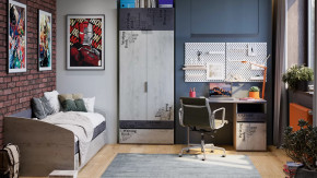 Детская «Оксфорд-2» Матера, Дуб крафт белый с рисунком в Надыме - nadym.mebel-tymen.ru | фото