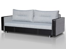 Диван Комфорт с прямыми подлокотниками грей/кожзам в Надыме - nadym.mebel-tymen.ru | фото