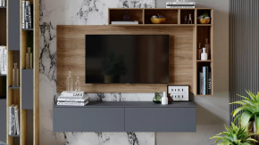 Гостиная «Порто» №1 Яблоня Беллуно, Графит софт в Надыме - nadym.mebel-tymen.ru | фото