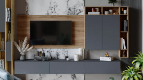 Гостиная «Порто» №6 Яблоня Беллуно, Графит софт в Надыме - nadym.mebel-tymen.ru | фото