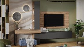 Гостиная «Порто» №8 Яблоня Беллуно, Графит софт в Надыме - nadym.mebel-tymen.ru | фото