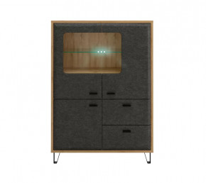 GRACE тумба KOM2W1D2S с подсветкой (Дуб наварра/Графит) в Надыме - nadym.mebel-tymen.ru | фото