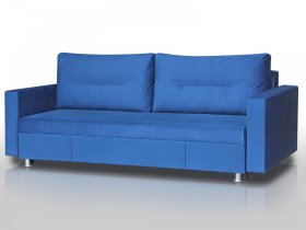 Диван Комфорт с прямыми подлокотниками синий в Надыме - nadym.mebel-tymen.ru | фото