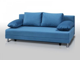 Диван Комфорт без подлокотников 4 подушки микровелюр голубой в Надыме - nadym.mebel-tymen.ru | фото