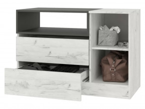 Комод Кент-1 Секция-5 Дуб Крафт Белый/Антрацит в Надыме - nadym.mebel-tymen.ru | фото