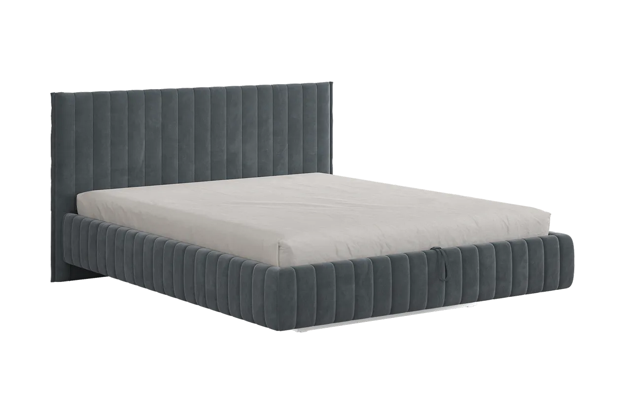 Кровать с подъемным механизмом Твикс 160х200 см графит (велюр) в Надыме - nadym.mebel-tymen.ru | фото