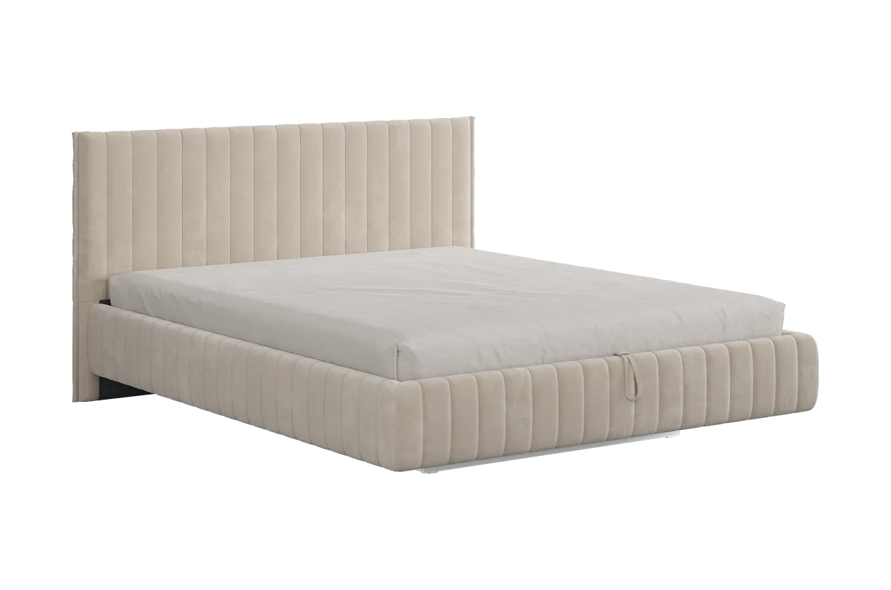 Кровать с подъемным механизмом Твикс 160х200 см крем (велюр) в Надыме - nadym.mebel-tymen.ru | фото
