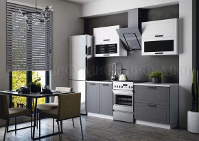 Кухня Монако 1,6м Компоновка №2 (Белый снег Софт/софт графит) в Надыме - nadym.mebel-tymen.ru | фото