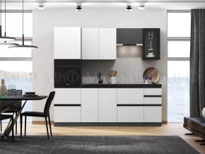 Кухня Техно-6 2,4м (Графит/Белый снег софт/Графит софт) в Надыме - nadym.mebel-tymen.ru | фото