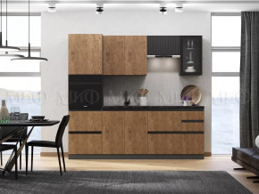 Кухня Техно-6 2,4м (Графит/Экзотическое дерево Амазония/Графит софт) в Надыме - nadym.mebel-tymen.ru | фото