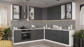 Кухонный гарнитур «Белладжио» №13 Белый, Софт графит в Надыме - nadym.mebel-tymen.ru | фото