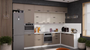 Кухонный гарнитур «Лорас» №4 Белый, Холст брюле, Холст латте в Надыме - nadym.mebel-tymen.ru | фото