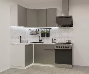 Кухонный угловой гарнитур арт.2, 1200x1400 мм, Лайн/Обсидиан в Надыме - nadym.mebel-tymen.ru | фото