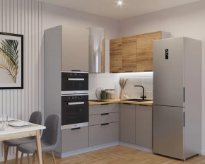 Кухонный угловой гарнитур арт.8, 2000x1400 мм, Обсидиан/Рустик натур в Надыме - nadym.mebel-tymen.ru | фото