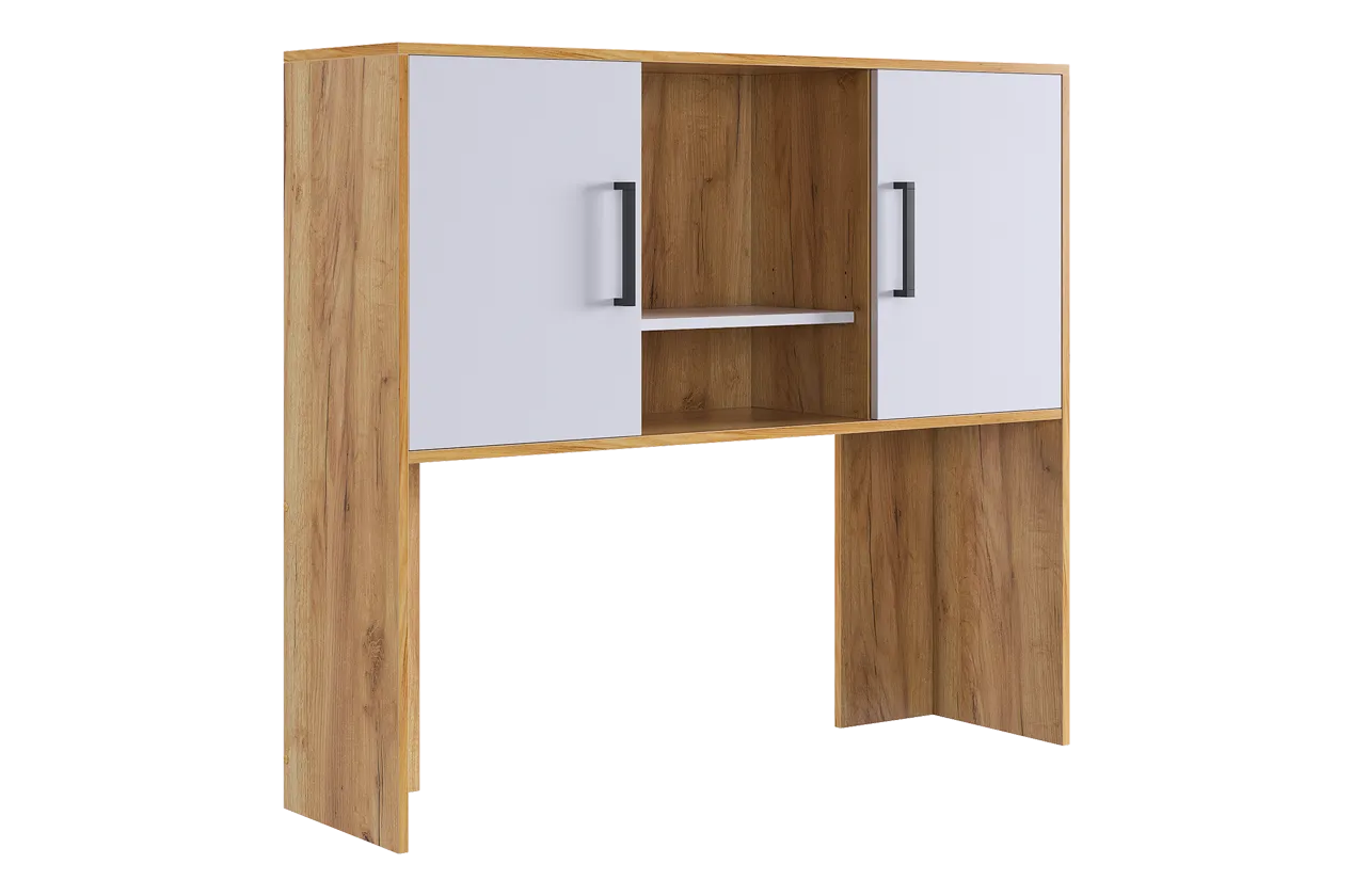 Надстройка стола компьютерного 1200 Лайт-2 дуб крафт золотой/белый в Надыме - nadym.mebel-tymen.ru | фото