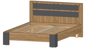 Ленора Кровать 1400 Дуб вотан/Графит в Надыме - nadym.mebel-tymen.ru | фото