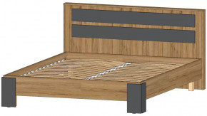 Ленора Кровать 1600 Дуб вотан/Графит в Надыме - nadym.mebel-tymen.ru | фото