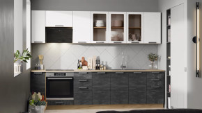 Модульная кухня «Детройт» Дуб крафт золотой/Белый глянец/Угольный камень в Надыме - nadym.mebel-tymen.ru | фото