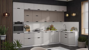 Модульная кухня «Гренада» Белый, Холст латте, Холст мокко в Надыме - nadym.mebel-tymen.ru | фото