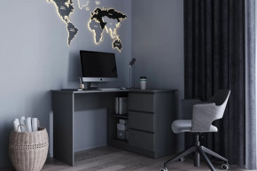 МОРИ МС-16 Стол угловой с 3мя ящ., УНИ (ш1244*г850*в770мм), ЛДСП Графит (МП) в Надыме - nadym.mebel-tymen.ru | фото