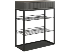 Обувница Вельвет графит/графит матовый/черный муар в Надыме - nadym.mebel-tymen.ru | фото