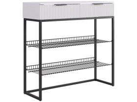 Обувница Классная 1 белое дерево/белый матовый/черный муар в Надыме - nadym.mebel-tymen.ru | фото