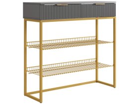 Обувница Классная 1 графит/графит матовый/золото в Надыме - nadym.mebel-tymen.ru | фото