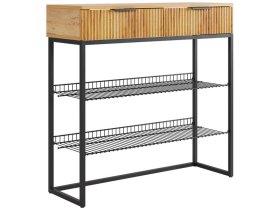 Обувница Классная 1 дуб крафт золотой/акация светлая/черный муар в Надыме - nadym.mebel-tymen.ru | фото