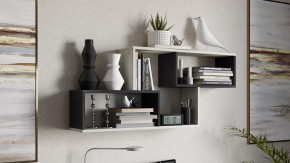 Полка настенная тип 4 Антрацит/Дуб крафт белый в Надыме - nadym.mebel-tymen.ru | фото