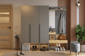 Прихожая Баско К11 графит/дуб крафт золотой в Надыме - nadym.mebel-tymen.ru | фото