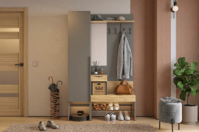 Прихожая Баско К3 графит/дуб крафт золотой в Надыме - nadym.mebel-tymen.ru | фото