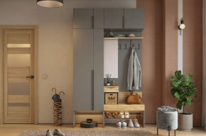 Прихожая Баско К6 графит/дуб крафт золотой в Надыме - nadym.mebel-tymen.ru | фото