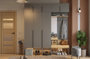 Прихожая Баско К7 графит/дуб крафт золотой в Надыме - nadym.mebel-tymen.ru | фото