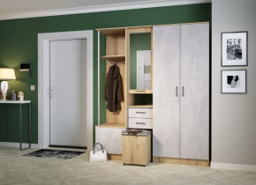 Прихожая "Дуся 1.7" УНИ, (ш1700*г480*в2015мм), ЛДСП дуб бунратти/цемент в Надыме - nadym.mebel-tymen.ru | фото