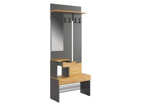 Прихожая Баско графит/дуб крафт золотой в Надыме - nadym.mebel-tymen.ru | фото