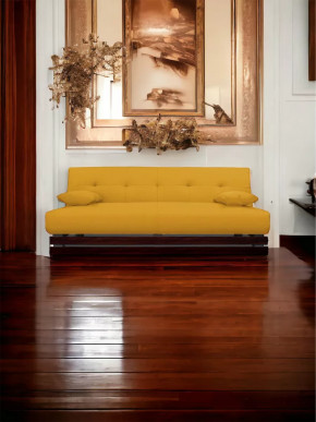 Прямой диван манго 1 Савана Елоу/Планки орех в Надыме - nadym.mebel-tymen.ru | фото