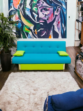 Прямой диван манго 4 Нео Азуре/Подушки Салат в Надыме - nadym.mebel-tymen.ru | фото