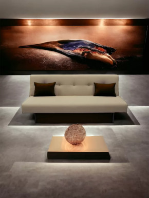 Прямой диван манго 4 Нео Латте/Подушки Нео Шоколад в Надыме - nadym.mebel-tymen.ru | фото