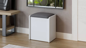 Пуф Бостон Белый Ясень, Велюр Серый в Надыме - nadym.mebel-tymen.ru | фото