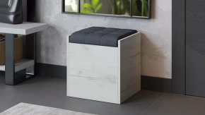 Пуф «Форест» Дуб крафт белый, Велюр Серый в Надыме - nadym.mebel-tymen.ru | фото