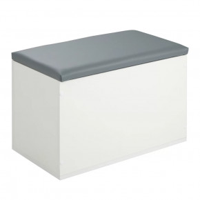 Пуф "Герда" 600*355*432 мм Белый/серый кожзам в Надыме - nadym.mebel-tymen.ru | фото