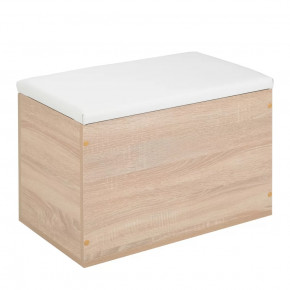 Пуф "Герда" 600*355*432 мм Дуб сонома/белый кожзам в Надыме - nadym.mebel-tymen.ru | фото