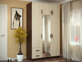 Шкаф 3-х створчатый с перегородкой венге/лоредо БТС в Надыме - nadym.mebel-tymen.ru | фото