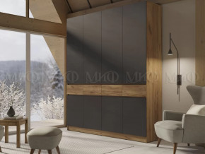 Шкаф 4-х створчатый Роджинамиф, дуб крафт/графит в Надыме - nadym.mebel-tymen.ru | фото