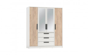 Шкаф для одежды 83.07 Вегас (4-х дв.) с зеркалом (ЛДСП Белый) в Надыме - nadym.mebel-tymen.ru | фото