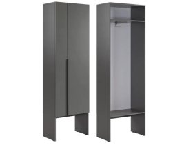 Шкаф двухдверный L600 Баско графит в Надыме - nadym.mebel-tymen.ru | фото