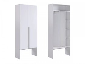 Шкаф двухдверный L800 Баско белое дерево в Надыме - nadym.mebel-tymen.ru | фото