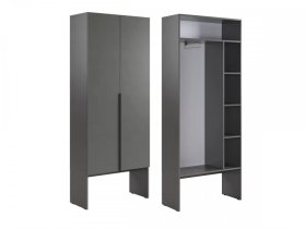 Шкаф двухдверный L800 Баско графит в Надыме - nadym.mebel-tymen.ru | фото