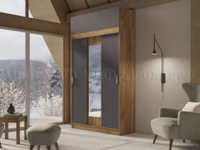 Шкаф с антресолью Басямиф, графит/дуб крафт в Надыме - nadym.mebel-tymen.ru | фото